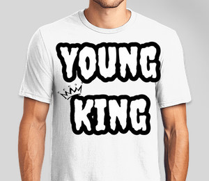 "Young King" White Tee
