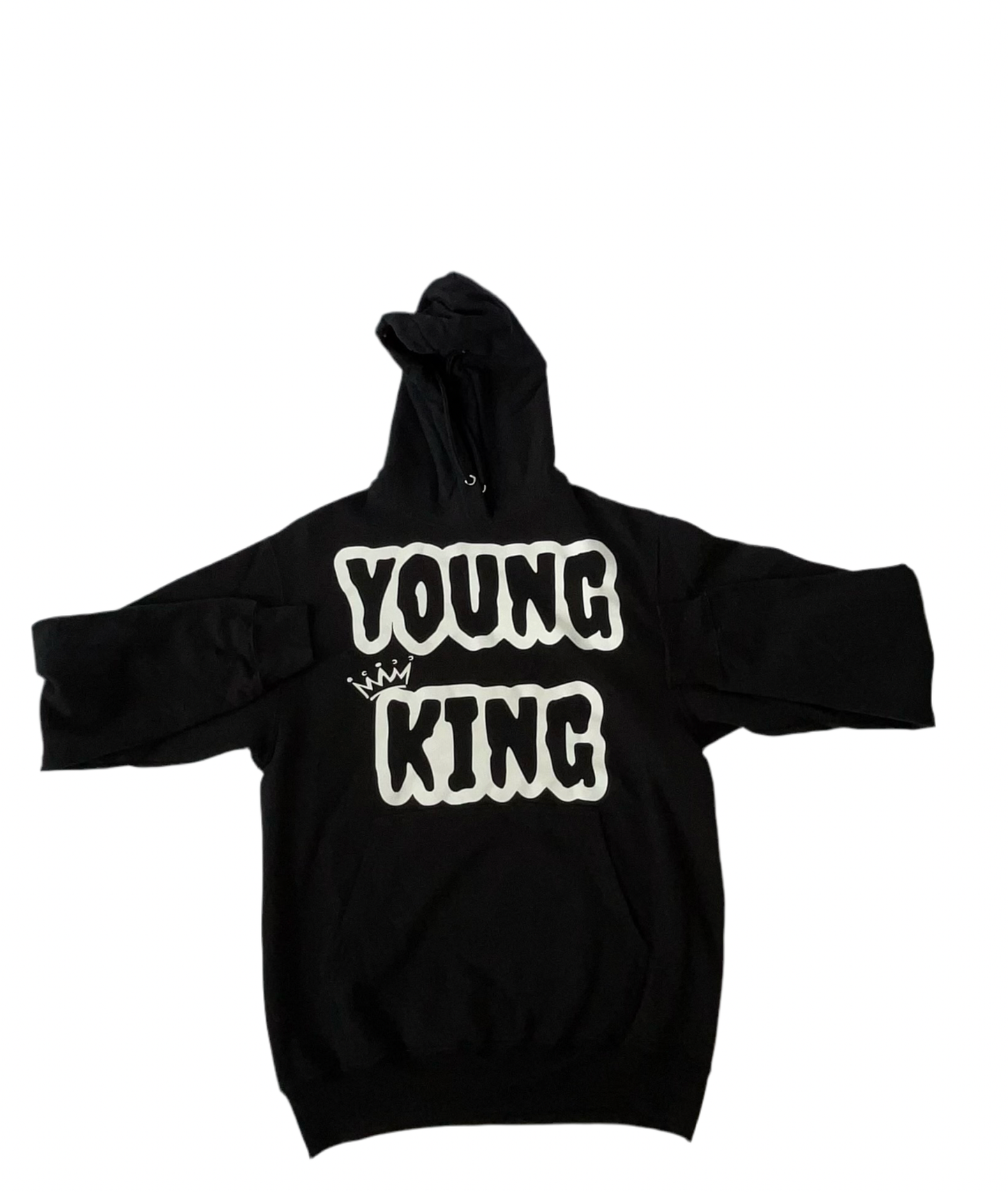 BLACK HOODIE FRONT LOGO DESIGN (WHITE)